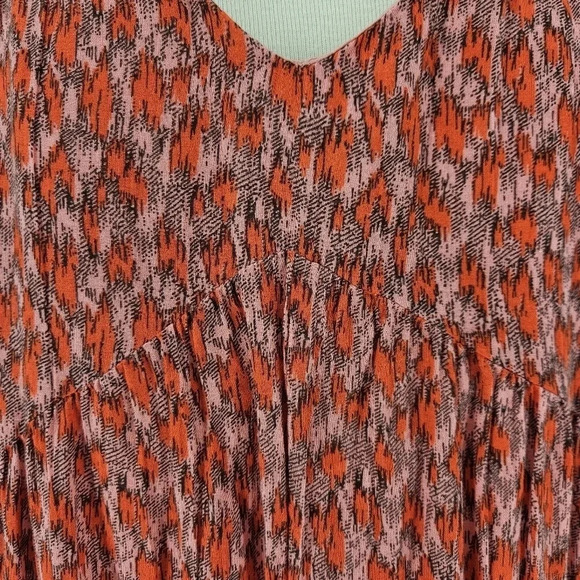 JOIE Tiered Maxi Dress Tea Rose Sleeveless V Neck Lined - Picture 3 of 8